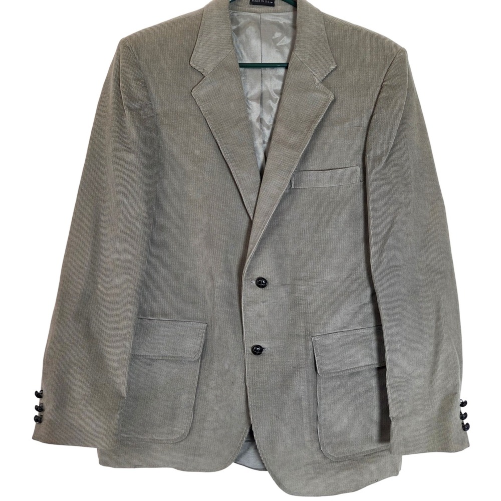 Vintage 1970s Brad Whitney Corduroy Sport Coat Men's 40R Blazer Made USA